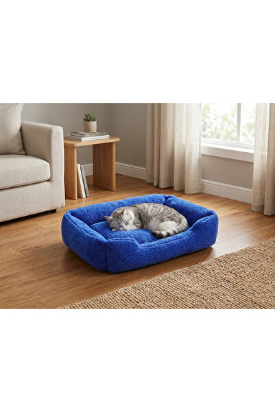 BRT Pet Premium Dikdörtgen Peluş Kedi Yatağı ve Küçük Irk Köpek Yatağı - 60x4...