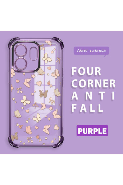 ucuc حافظة شفافة متوافقة مع هاتف Infinix Smart 9 مصنوعة من السيليكون بأربعة ز...