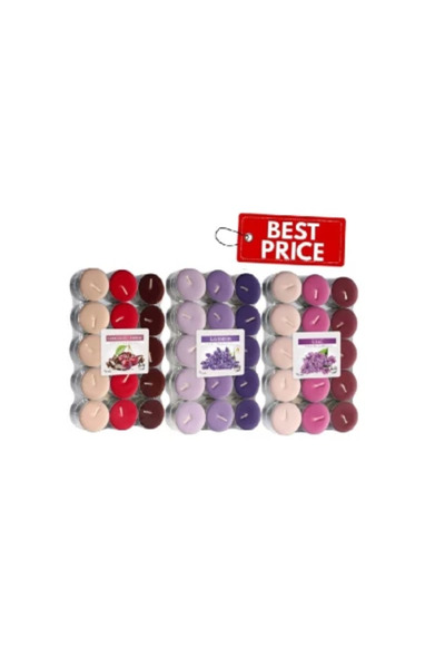 BISPOL Pachet promoțional 90 de lumânări parfumate tip pilon Ciocolată și Cir...