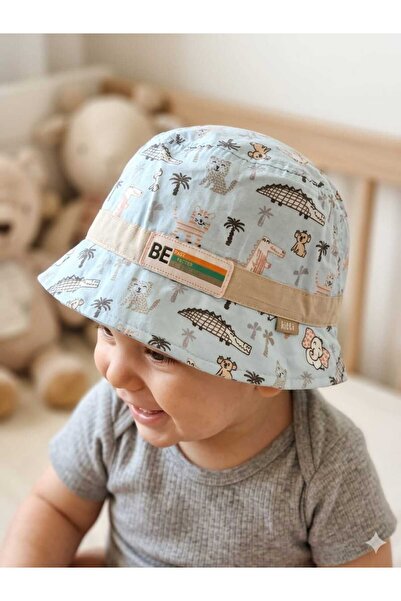 Kitti قبعة فيدورا للأطفال الذكور من 0-18 شهرًا من سفاري منقوش