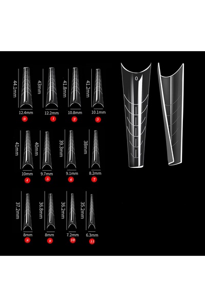 delis Επαναχρησιμοποιούμενα τεχνητά νύχια Marquise, TIPS19, Αμυγδαλωτά, 120 τ...