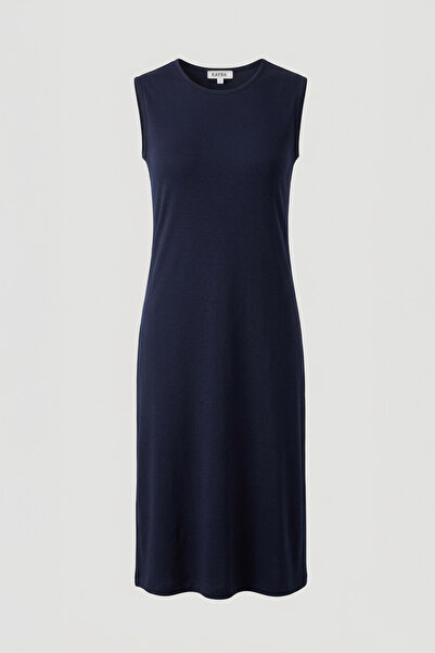 Kayra Kadın Sıfır Yaka Kolsuz Tunik - Lacivert