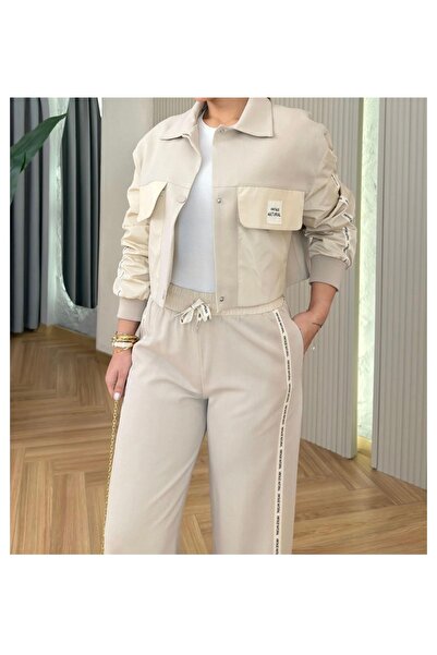 FitYou Apparel Quzu Kumaş Matchli Etiket Detaylı Ceket