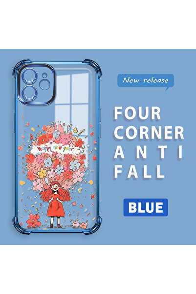 ucuc iPhone 12 Compatible Transparent Four Corner Silicone Coated Glossy Edge...