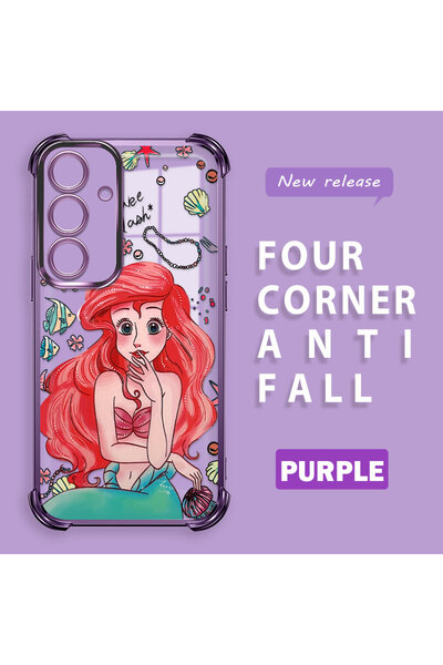 ucuc غطاء سيليكون شفاف متوافق مع سامسونج جالاكسي إس 24 بأربعة زوايا وحواف لامعة