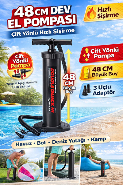 YILDIRIM OYUNCAK 48 cm Çift Yönlü El Pompası – Şişme Havuz Deniz Yatağı Bot v...