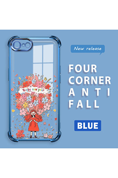 ucuc حافظة شفافة متوافقة مع iPhone 7/8/SE 2020 2022 مصنوعة من السيليكون بأربع...