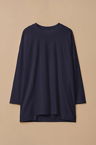 SEÇİL Tunica oversize cu guler rotund pentru femei - Albastru închis