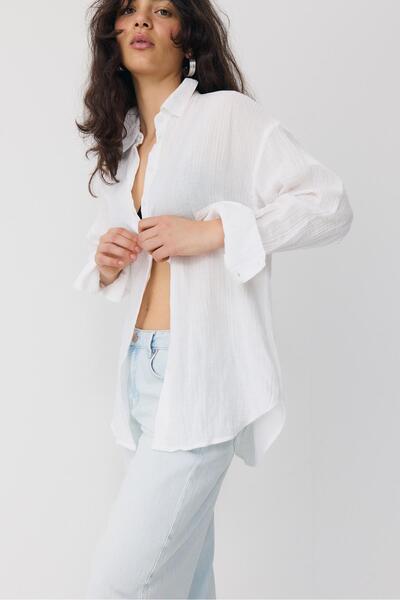 Stradivarius Basic çift kumaş gömlek