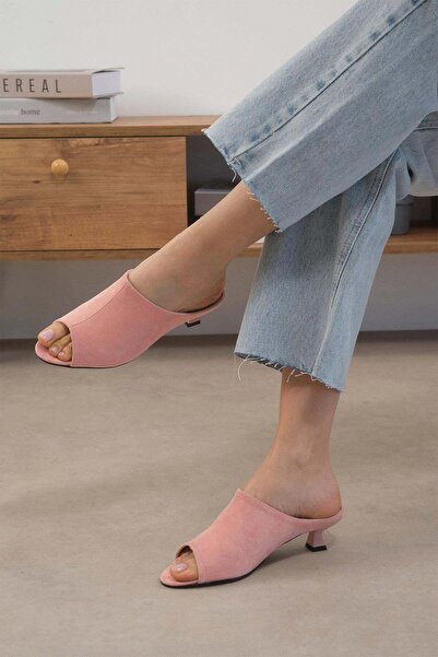 Mio Gusto Дамски чехли с къс ток в цвят „Joy Pudra“