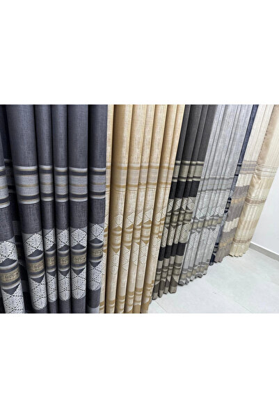 NİVEMESHOME CEYHAN V-2504 ANTRACIT 1/3 PİLELİ FON draperie M