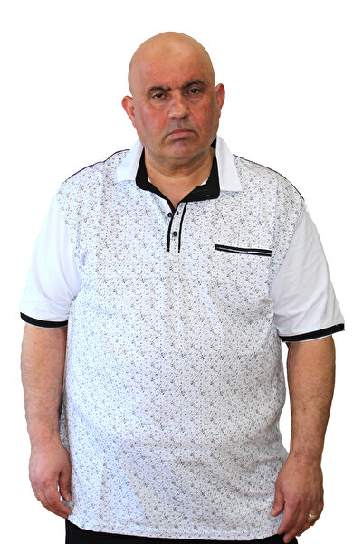 Ramon Miele تي شيرت رجالي كبير الحجم منقوش من القماش بياقة بولو