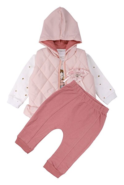 bebegen Baby Girl Brooch, Powder Puff Vest, Heart and Badge Triple Luxury Set