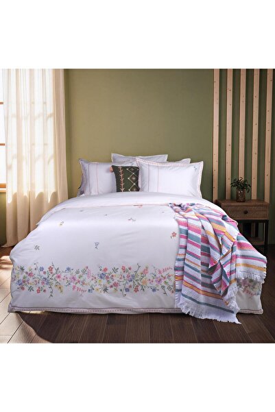 Sarev Azize Multicolor Single 100% Cotton Duvet Cover Set