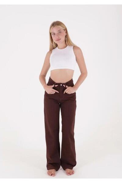 SU SHE New Season Women's High Waist Brown Pants