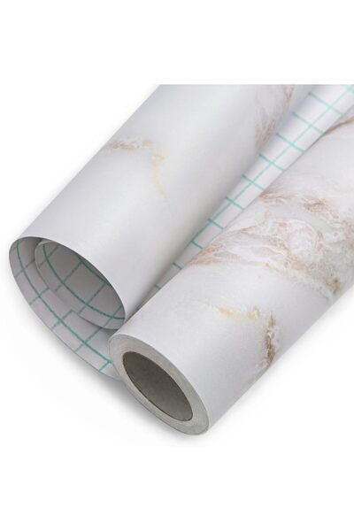 BPA ® ورق رخامي أبيض ذاتي اللصق، فيلم فينيل مزخرف بنمط الجرانيت، مناسب للأثاث...