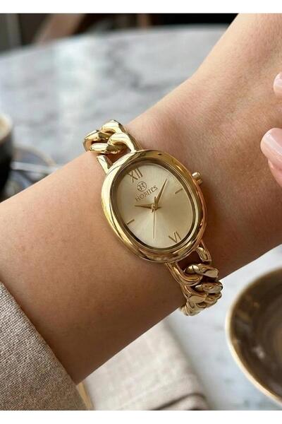 Homies Women's Gold Metal Cord Wristwatch with 2 Year Warranty