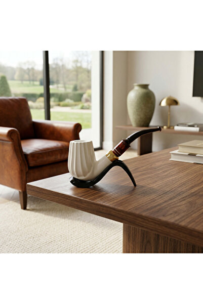 Altınışık Lületaşı El Oyması Lületaşı Pipo 9mm Filtre Uyumlu – Çift Yanak Gol...