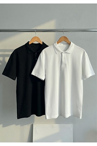 Buteks 2-Color Sports Polo Collar Buttoned Casual Short Sleeve Regular Fit T-...