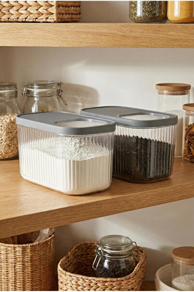 EWs مجموعة من 2 حاوية تخزين متعددة الاستخدامات سعة 7.5 لتر مع غطاء منزلق وحاو...