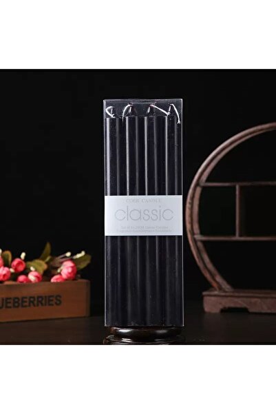 Trendyol Generic Classic Dinner Candles | Black | Set of 4 (25cm) | Smokeless Fragrance-Free for Events & Home Decor
