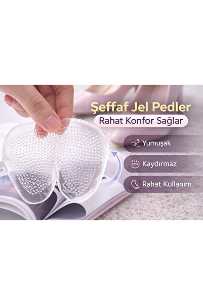 obrigado KALIN Şeffaf Jel Ayakkabı Tabanlığı Kaydırmaz Silikon Ön Ayak Ped To...