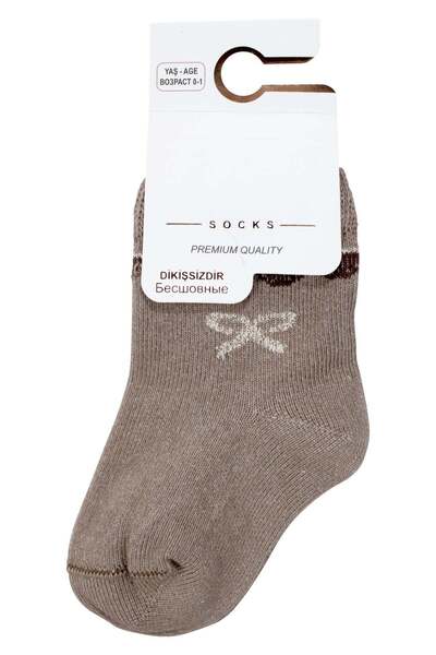 bebegen Șosete maro cu fundă cu sclipici pentru fete