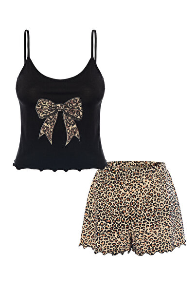 koza iç giyim Set de pijamale din bumbac cu model cu bretele subțiri pentru f...