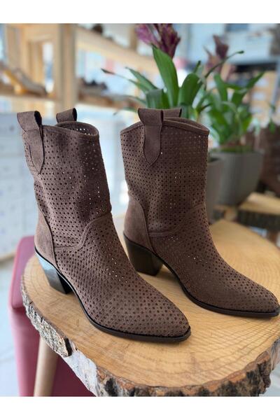 POTEEN Ptc Handy Cizme scurte de vară cu toc stil Western Cowboy pentru femei...