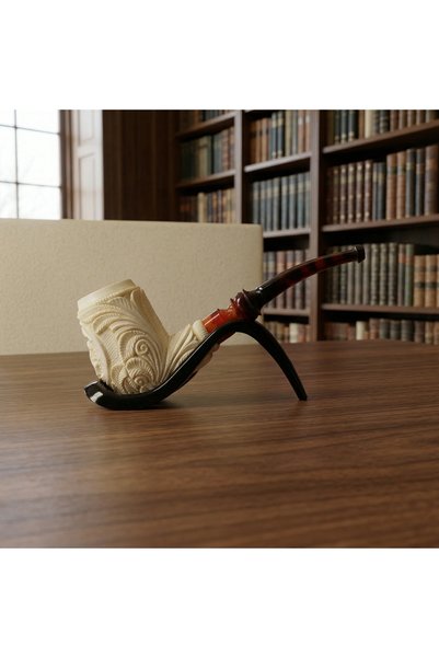 Altınışık Lületaşı El Oyması Lületaşı Deve Figürlü Geleneksel Motifli Pipo – Hediyelik %100 Blok Meerschaum Tasarım