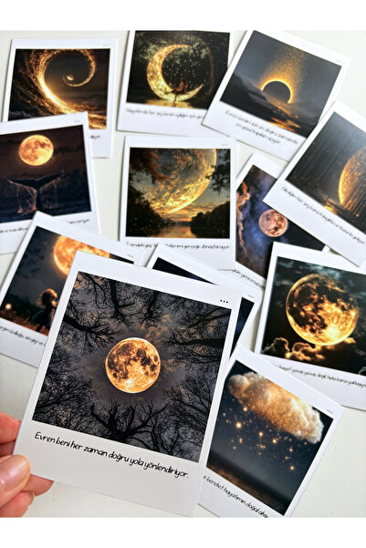 Pankart Evi مجموعة من 12 بطاقة تزيينية ذات طابع القمر والتحفيز - التأكيد الإي...