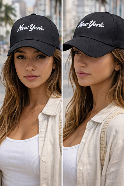 ZERAMİNE Șapcă de baseball unisex neagră cu broderie New York – Șapcă sport r...