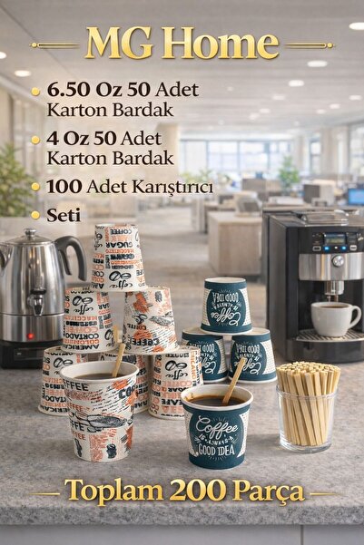 VENON 200 Pieces ❤️   50 6.5 oz Cups ❤️   50Pcs 4 oz Paper Cups ❤️ 200 Mixers ❤️