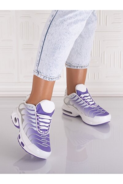 Botinelli Nikona Women's White/Purple Textile Sneakers, Size 40