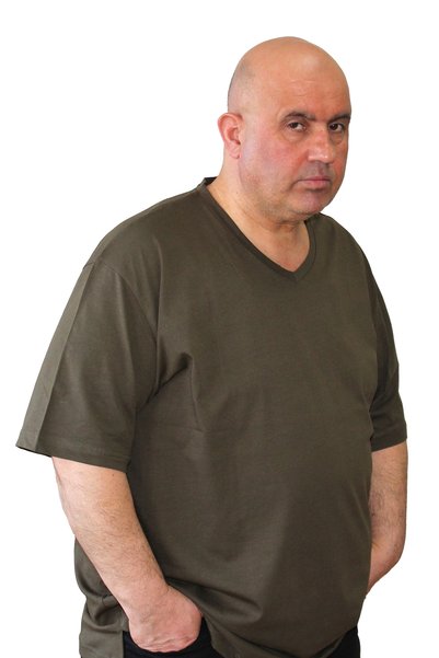 Ramon Miele Men's Plus Size Basic V-Neck T-Shirt