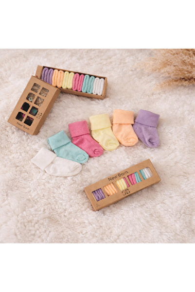 Happy Baby Butik Baby Mixed Color 100% Cotton 6-Piece Sock Set 2 Boxes
