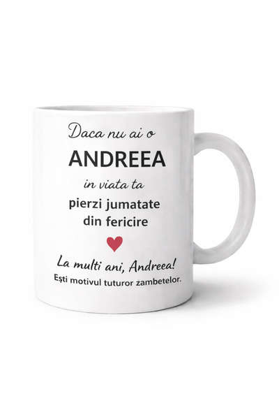 OEM Personalized mug with the name Andreea, birthday or name day gift for And...