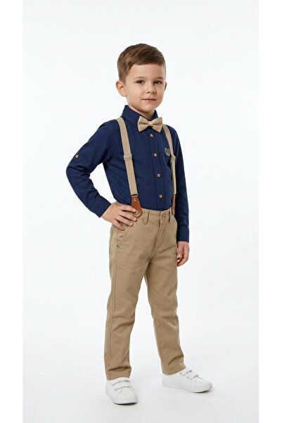 Esterella Solid Color Boy's Suit / Slopet with Suspenders and Bow Tie/ Shirt ...