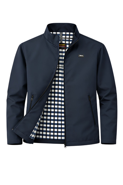 SİVAİST Lacivert Erkek Pamuk Polyester Karışımlı Bonded Kumaş Su Ve Rüzgar Ge...