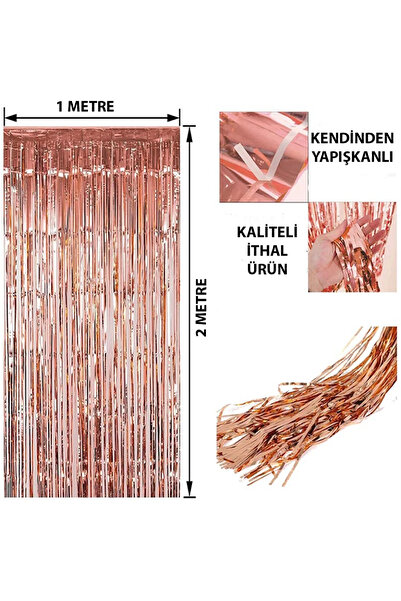 pamukia Rose Gold Püsküllü Kapı Perdesi - Parti, Bekarlığa Veda, Doğum Günü 1...
