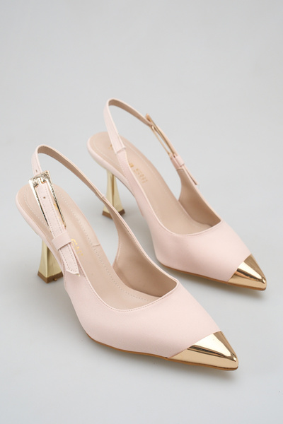 SENASTİL Ανοιχτή πλάτη, ειδικής σχεδίασης, με τακούνι, χρυσό Με αγκράφα στο π...