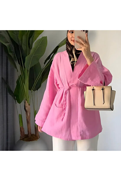 Venora Butik Müslin Kimono (Haki Yeşil) - Ürün Kodu 1001