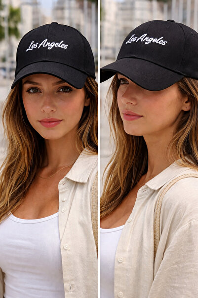 ZERAMİNE Șapcă de baseball unisex neagră cu broderie Los Angeles – Șapcă spor...