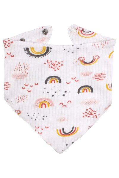 bebegen مريلة وشاح للفتيات الصغيرات باللون الوردي قوس قزح منقوش