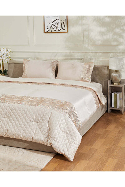 REDTAG طقم لحاف فاخر بيج مكون من 4 قطع (مقاس مزدوج)