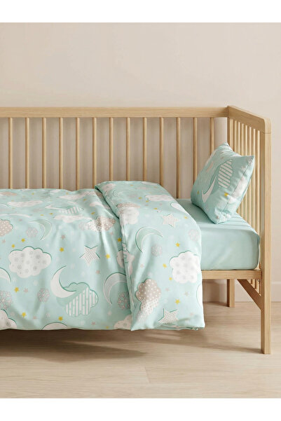 Sofline Natural Cotton Piece Baby Duvet Cover Set Soft Fabric Crib Bedding Se...
