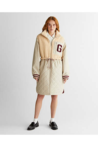 Gant Kadın Krem Polar Detaylı Kapitone İnce Mont