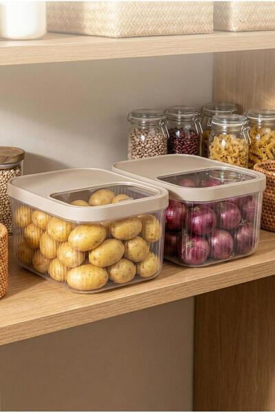 EWs 2-Piece 12 Lt Multibox Mink Storage Container with Sliding Lid & Food Con...