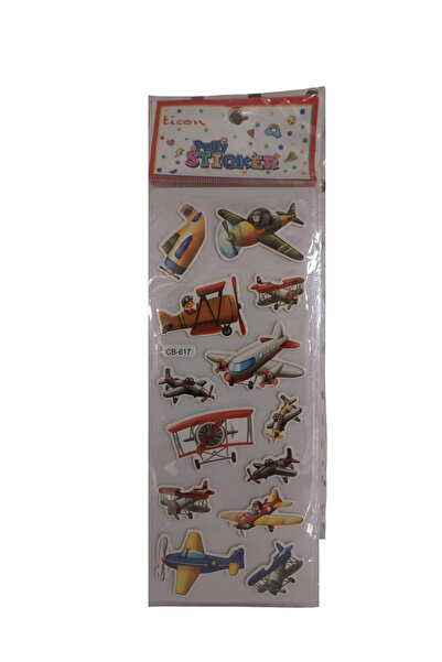 Ticon Puffy Sticker Airplane Tps-013/3 (Pack of 20)