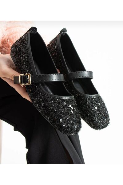 WOSSE Pantofi de damă cu cataramă argintie, confortabili, pentru zi cu zi